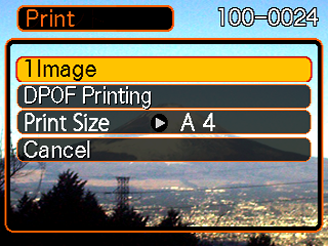 AFDRUKKEN VAN BEELDEN Afdrukken van beelden 1. Schakel de printer in. 2. Leg papier in de printer voor het afdrukken van beelden. 3. Schakel de camera in.