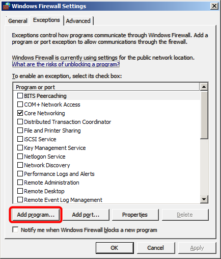 3.1 Uitzonderingen voor lmgrd.exe en tekla.exe in de firewall toestaan: Windows Server 2008 U moet de applicaties tekla.exe en lmgrd.