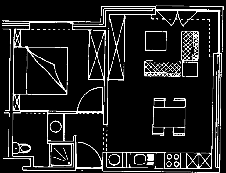 wastafel met spiegel en onderkast o een toilet met handgreep o een douche met douchezit en handgreep o een thermostatische douchekraan Een individueel oproepsysteem (24 op 24 uur) met 3