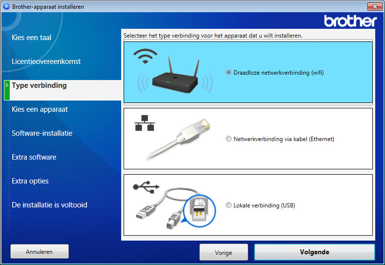 Het apparaat configureren voor een draadloos netwerk (ADS-2800W/ADS-3600W) 2 Voer een van de volgende handelingen uit: Windows a b Plaats de