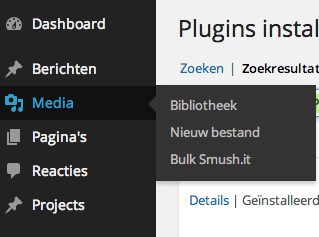 WP Smush.it activeren Nu de plugin is geïnstalleerd en geactiveerd gaan we de afbeeldingen optimaliseren.