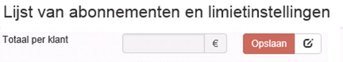 7 Mobiel 7.1 Lijst van abonnementen en limietinstellingen Indien u een mobiel abonnement heeft, ziet u in de menubalk het tabblad Mobiel.