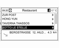 Infotainmentsysteem 173 gedownload vanaf een USBopslagstation, zie "Speciale bestemmingen exporteren en importeren" in het hoofdstuk "Gebruik" hierboven. Selecteer de gewenste optie.