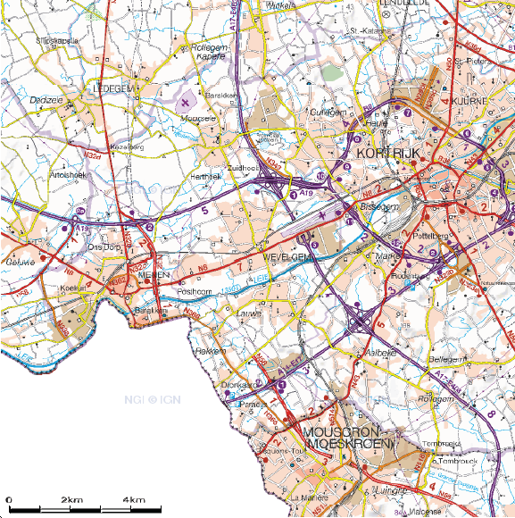 Figuur 15: Topografische kaart leefomgeving 1:100 000 Bron: