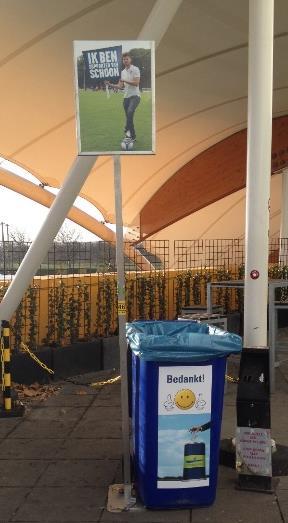 Faciliteren van voorzieningen op de snoeproute Leerlingen kunnen op de route terug naar school/ naar huis een barrière ervaren om het juiste gedrag te tonen, wanneer er nergens afvalbakken zijn.