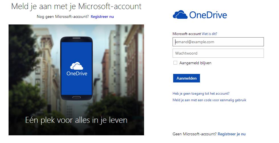CLOUD-OPSLAG, SAMENWERKEN EN DELEN ONEDRIVE OneDrive (voorheen Microsoft SkyDrive) is een service van Microsoft om bestanden te bewaren op internet.