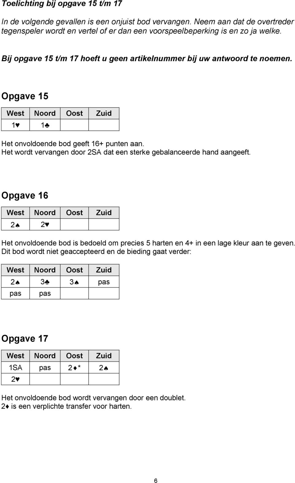 Bij opgave 15 t/m 17 hoeft u geen artikelnummer bij uw antwoord te noemen. Opgave 15 1 Het onvoldoende bod geeft 16+ punten aan.