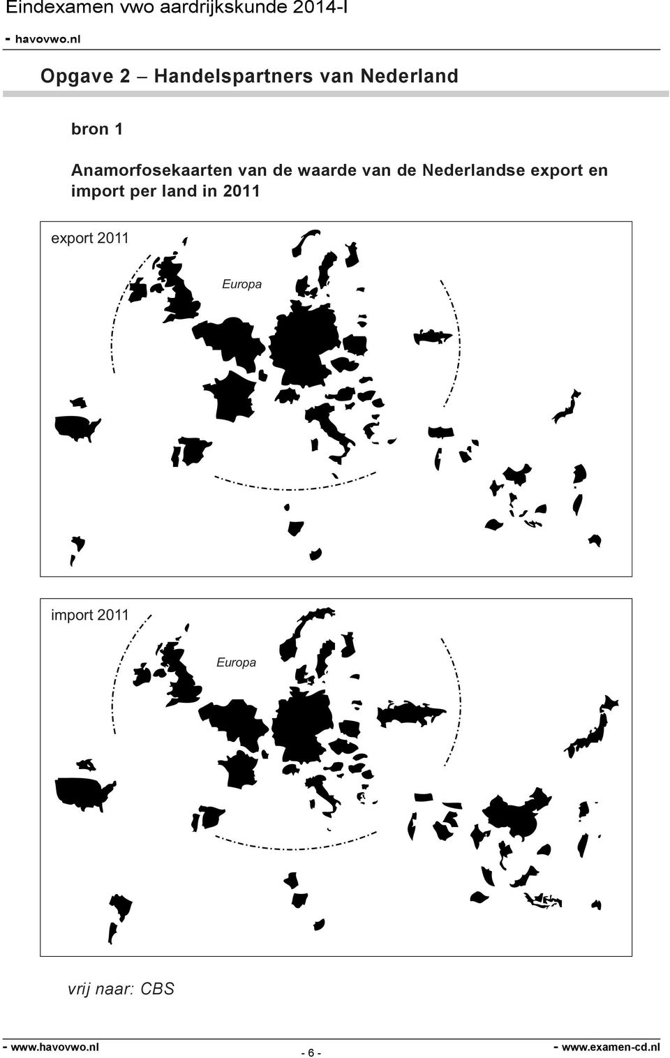 Nederlandse export en import per land in 2011