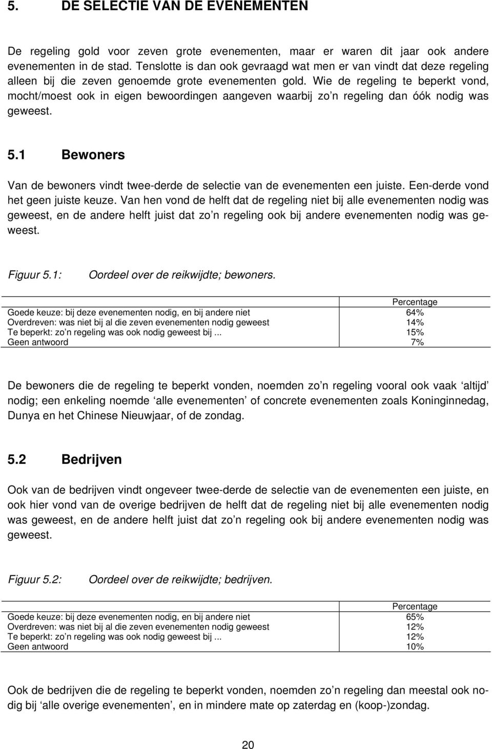 Wie de regeling te beperkt vond, mocht/moest ook in eigen bewoordingen aangeven waarbij zo n regeling dan óók nodig was geweest. 5.