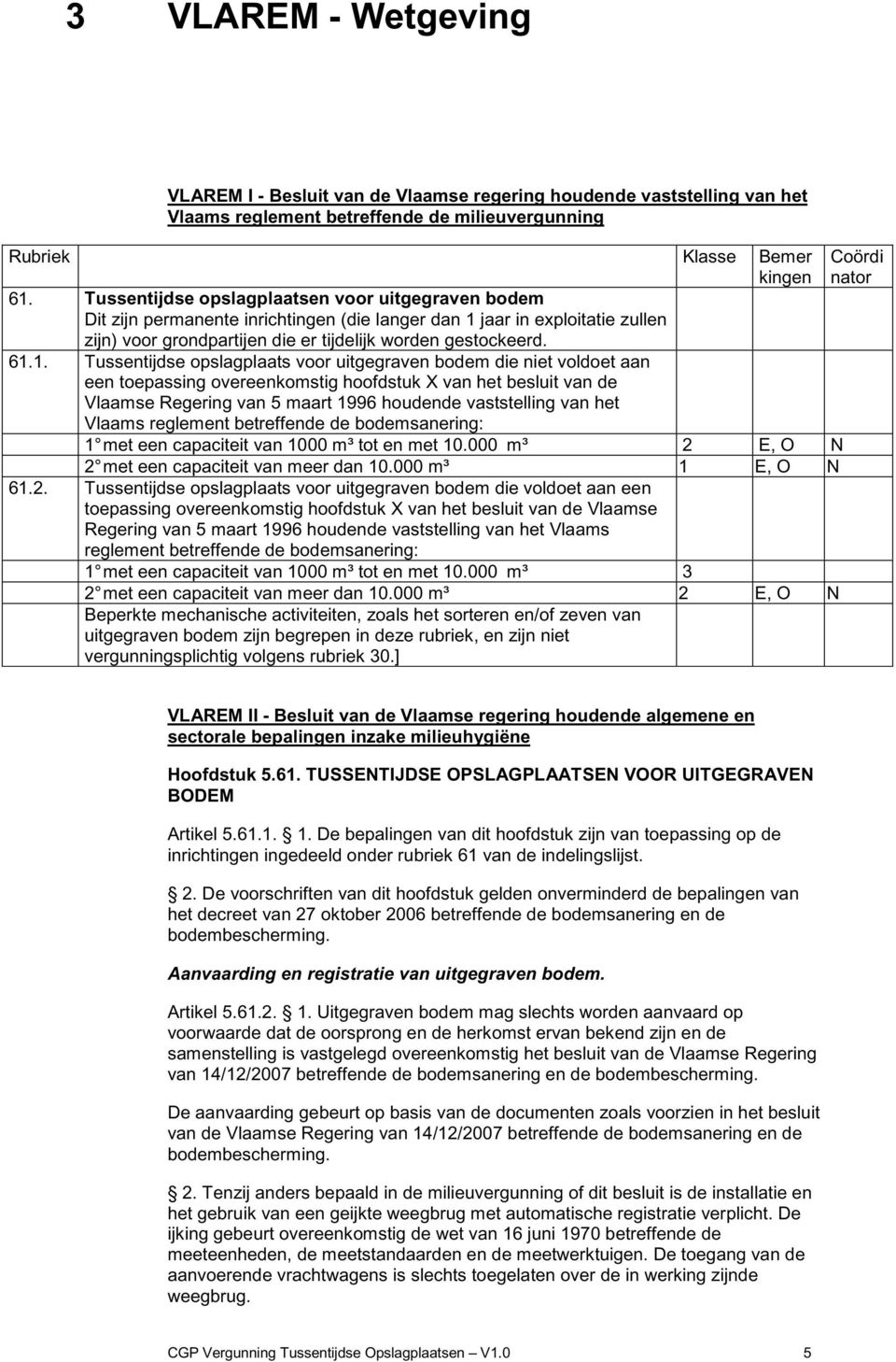 jaar in exploitatie zullen zijn) voor grondpartijen die er tijdelijk worden gestockeerd. 61.