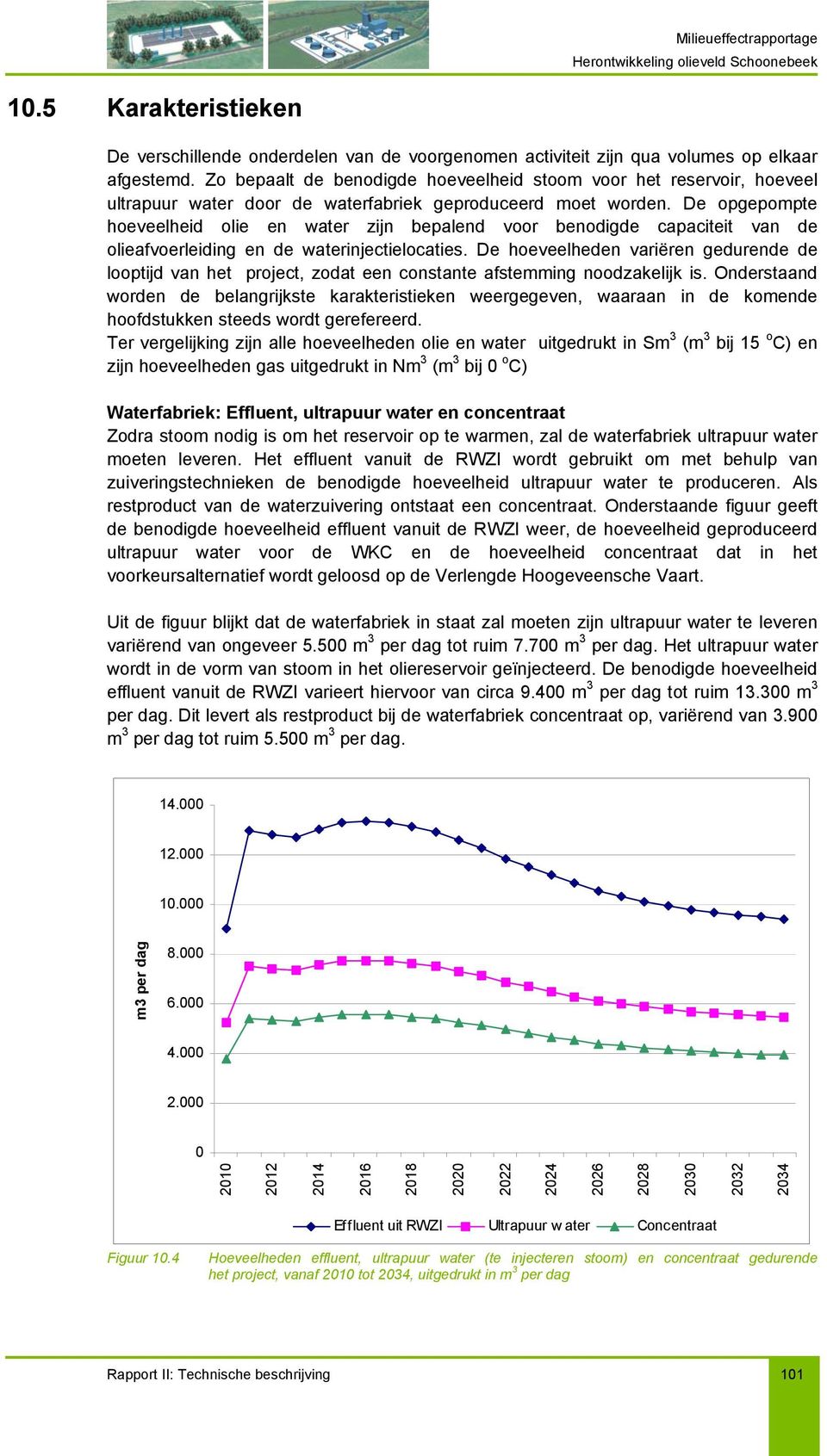 De opgepompte hoeveelheid olie en water zijn bepalend voor benodigde capaciteit van de olieafvoerleiding en de waterinjectielocaties.