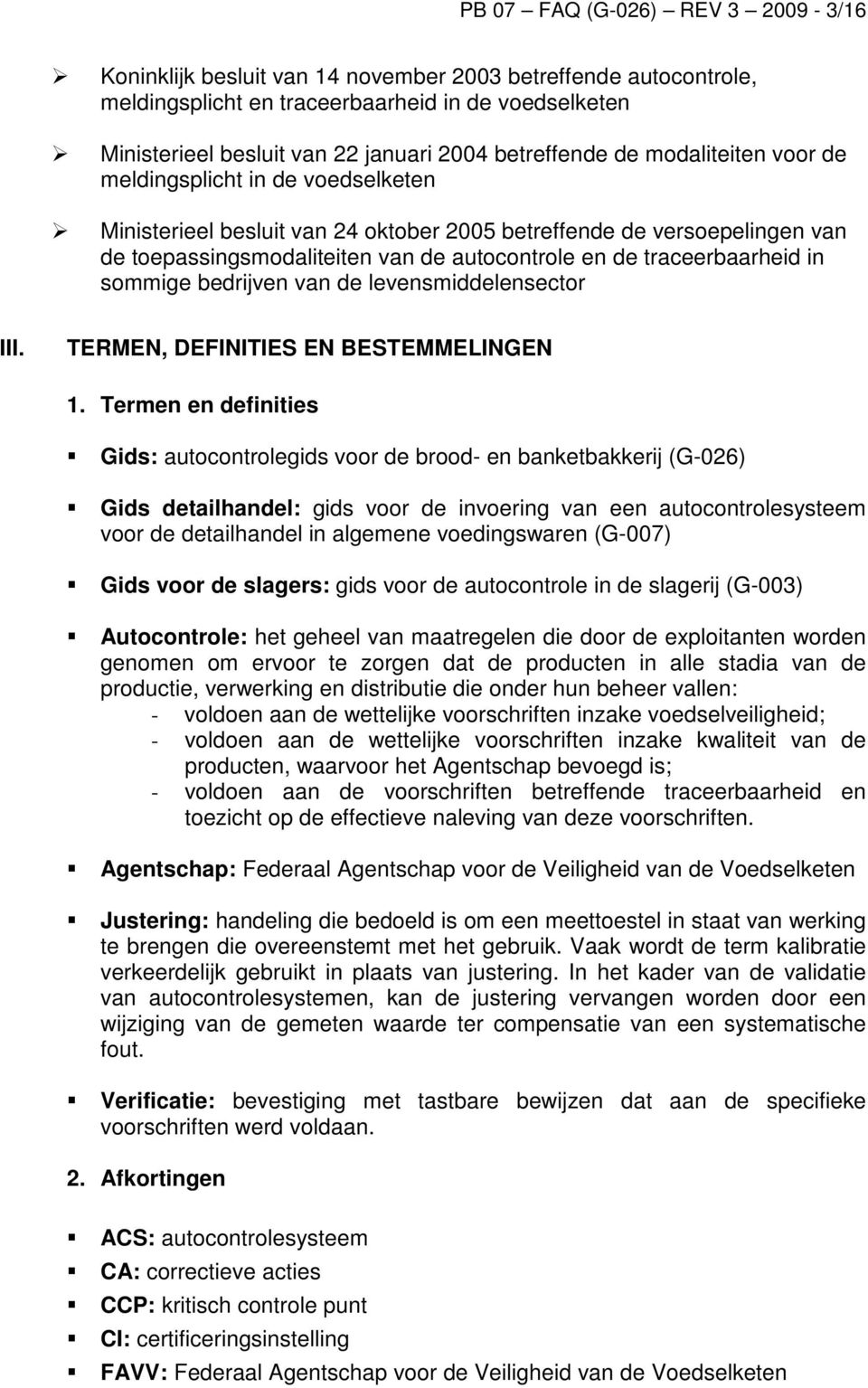 traceerbaarheid in sommige bedrijven van de levensmiddelensector III.