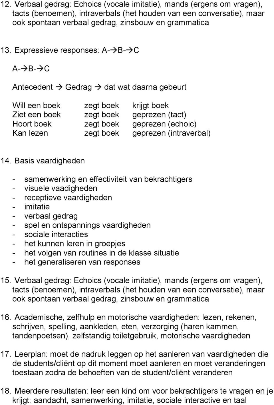 lezen zegt boek geprezen (intraverbal) 14.