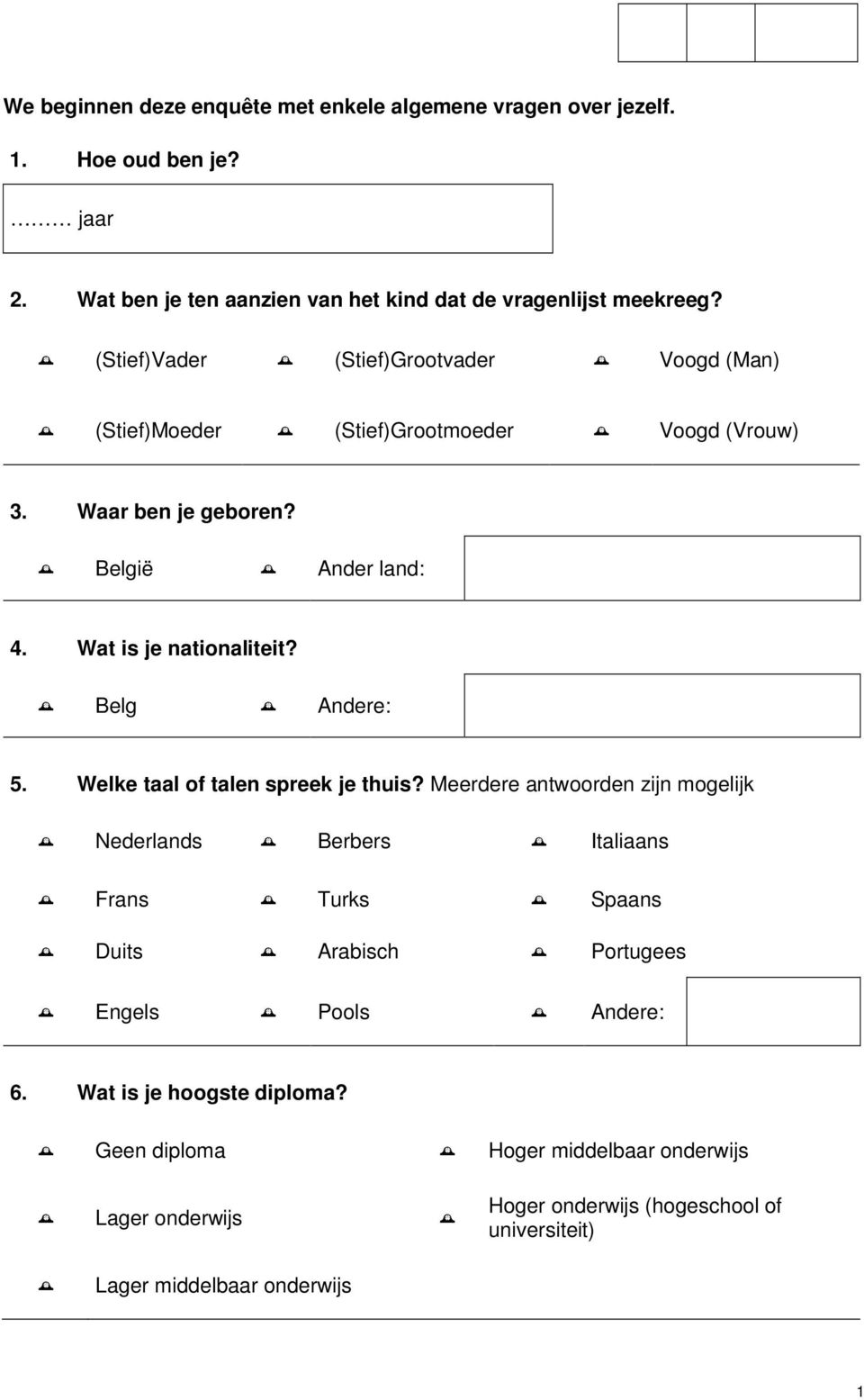 Belg Andere: 5. Welke taal of talen spreek je thuis?