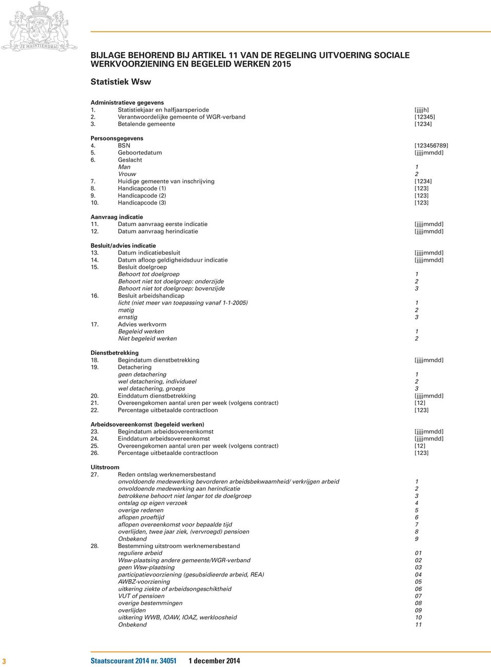 Huidige gemeente van inschrijving [1234] 8. Handicapcode (1) [123] 9. Handicapcode (2) [123] 10. Handicapcode (3) [123] Aanvraag indicatie 11. Datum aanvraag eerste indicatie [jjjjmmdd] 12.