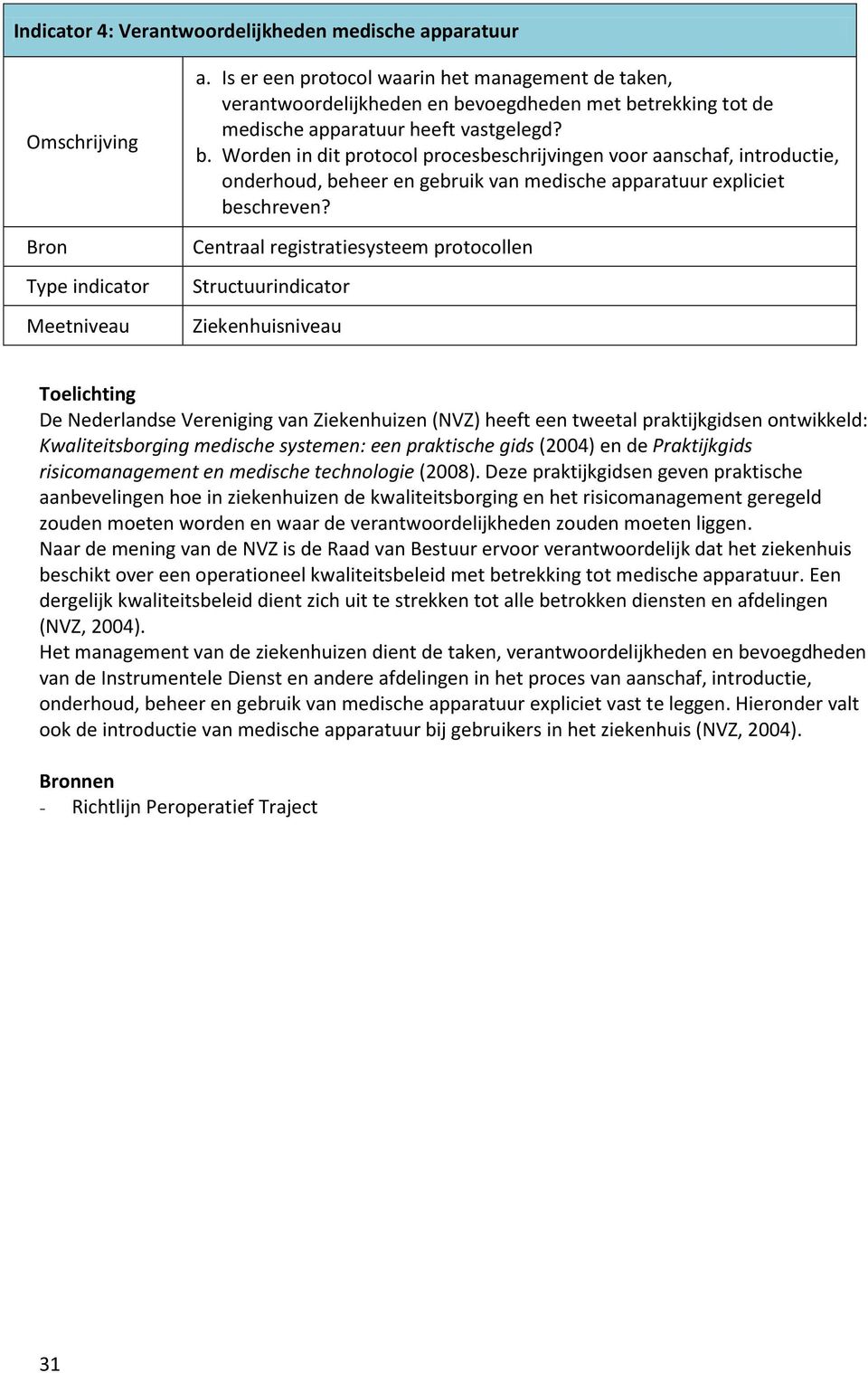 voegdheden met betrekking tot de medische apparatuur heeft vastgelegd? b. Worden in dit protocol procesbeschrijvingen voor aanschaf, introductie, onderhoud, beheer en gebruik van medische apparatuur expliciet beschreven?