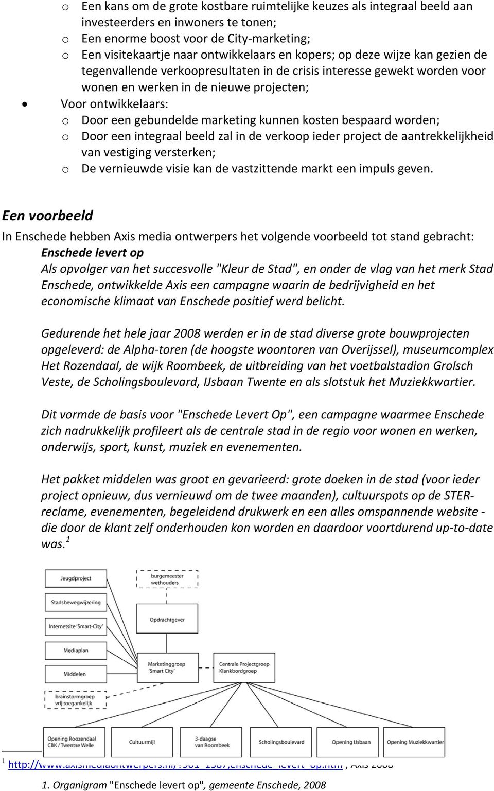 marketing kunnen kosten bespaard worden; o Door een integraal beeld zal in de verkoop ieder project de aantrekkelijkheid van vestiging versterken; o De vernieuwde visie kan de vastzittende markt een