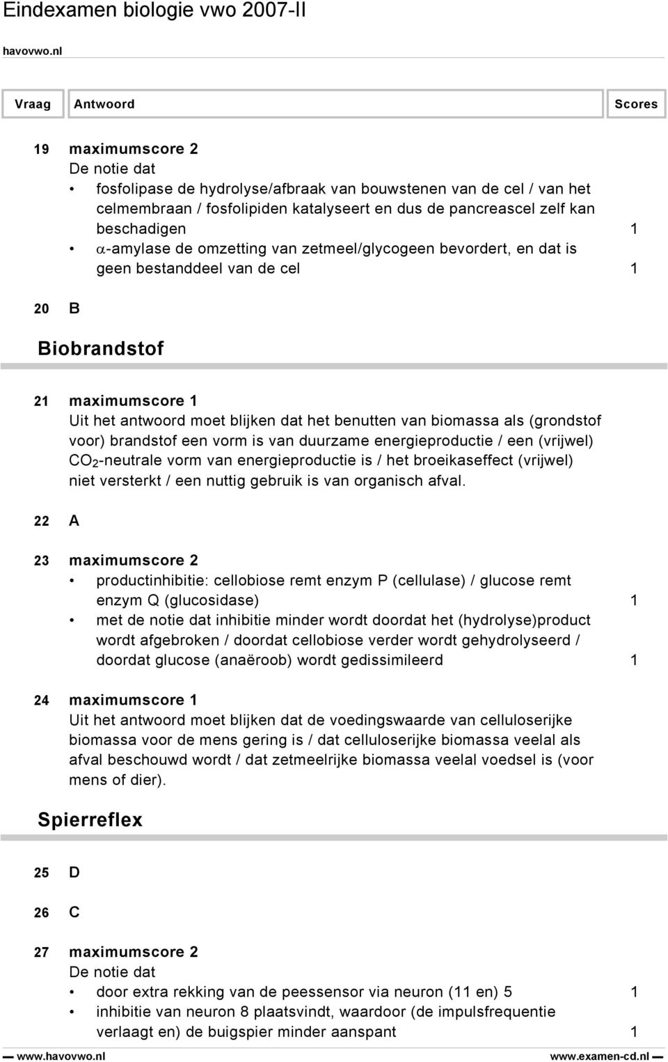 brandstof een vorm is van duurzame energieproductie / een (vrijwel) CO 2 -neutrale vorm van energieproductie is / het broeikaseffect (vrijwel) niet versterkt / een nuttig gebruik is van organisch