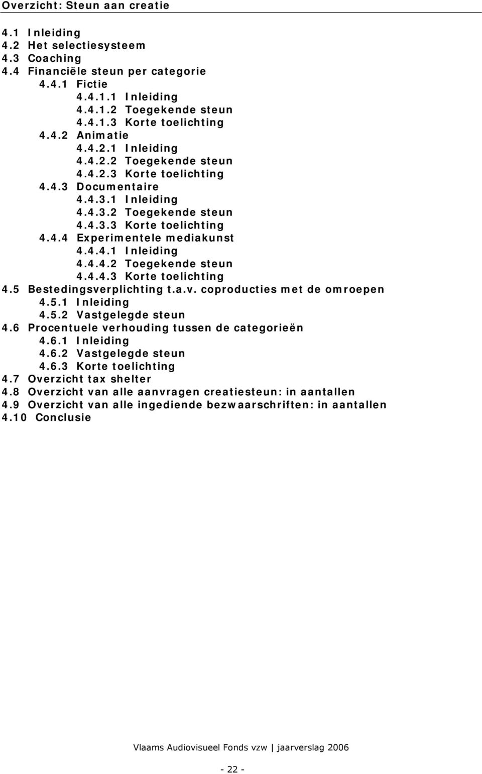 4.4.1 Inleiding 4.4.4.2 Toegekende steun 4.4.4.3 Korte toelichting 4.5 Bestedingsverplichting t.a.v. coproducties met de omroepen 4.5.1 Inleiding 4.5.2 Vastgelegde steun 4.