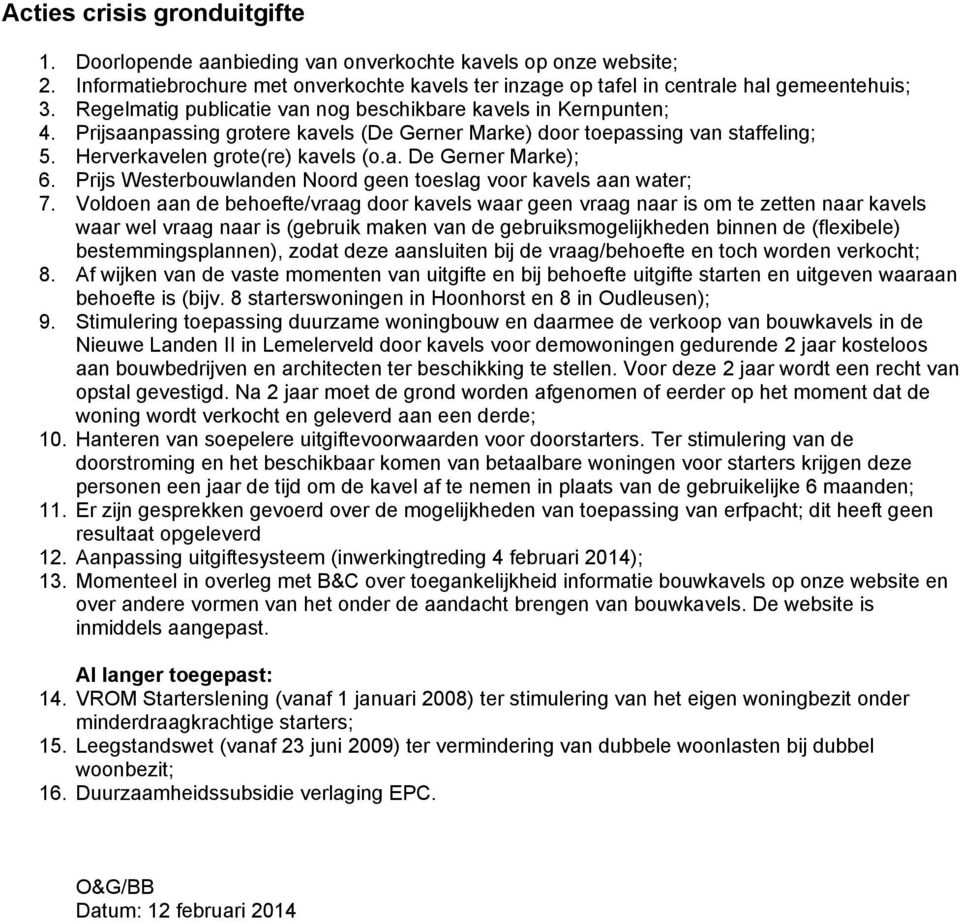 Prijs Westerbouwlanden Noord geen toeslag voor kavels aan water; 7.