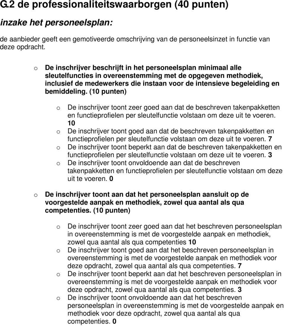 bemiddeling. (10 punten) De inschrijver tnt zeer ged aan dat de beschreven takenpakketten en functieprfielen per sleutelfunctie vlstaan m deze uit te veren.