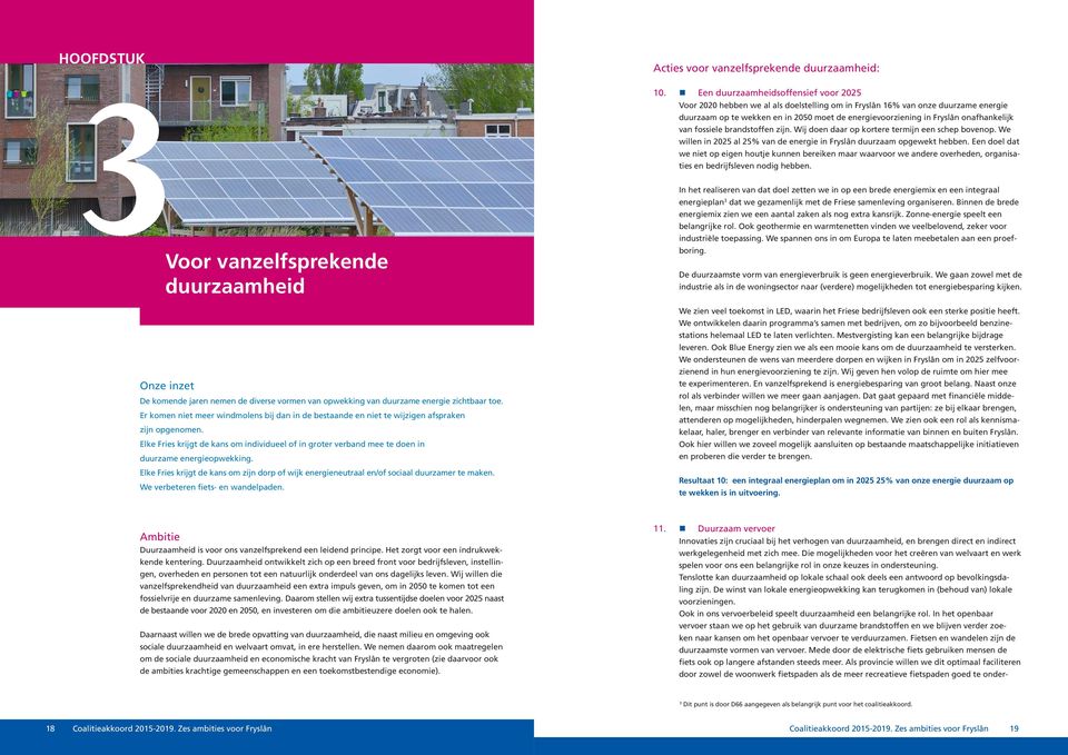 onafhankelijk van fossiele brandstoffen zijn. Wij doen daar op kortere termijn een schep bovenop. We willen in 2025 al 25% van de energie in Fryslân duurzaam opgewekt hebben.