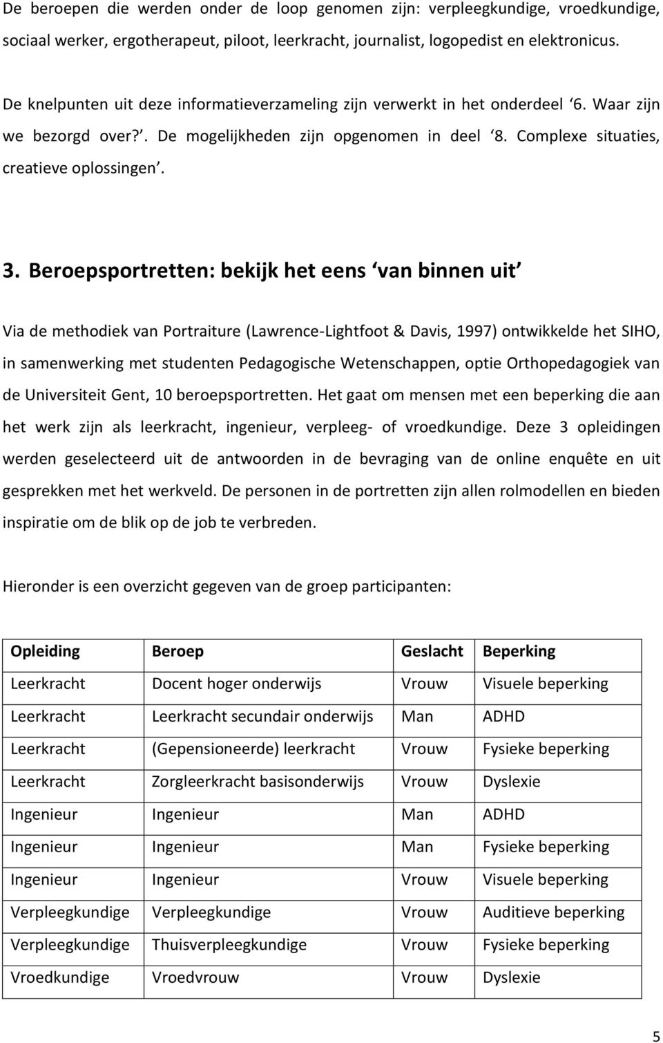 Beroepsportretten: bekijk het eens van binnen uit Via de methodiek van Portraiture (Lawrence-Lightfoot & Davis, 1997) ontwikkelde het SIHO, in samenwerking met studenten Pedagogische Wetenschappen,