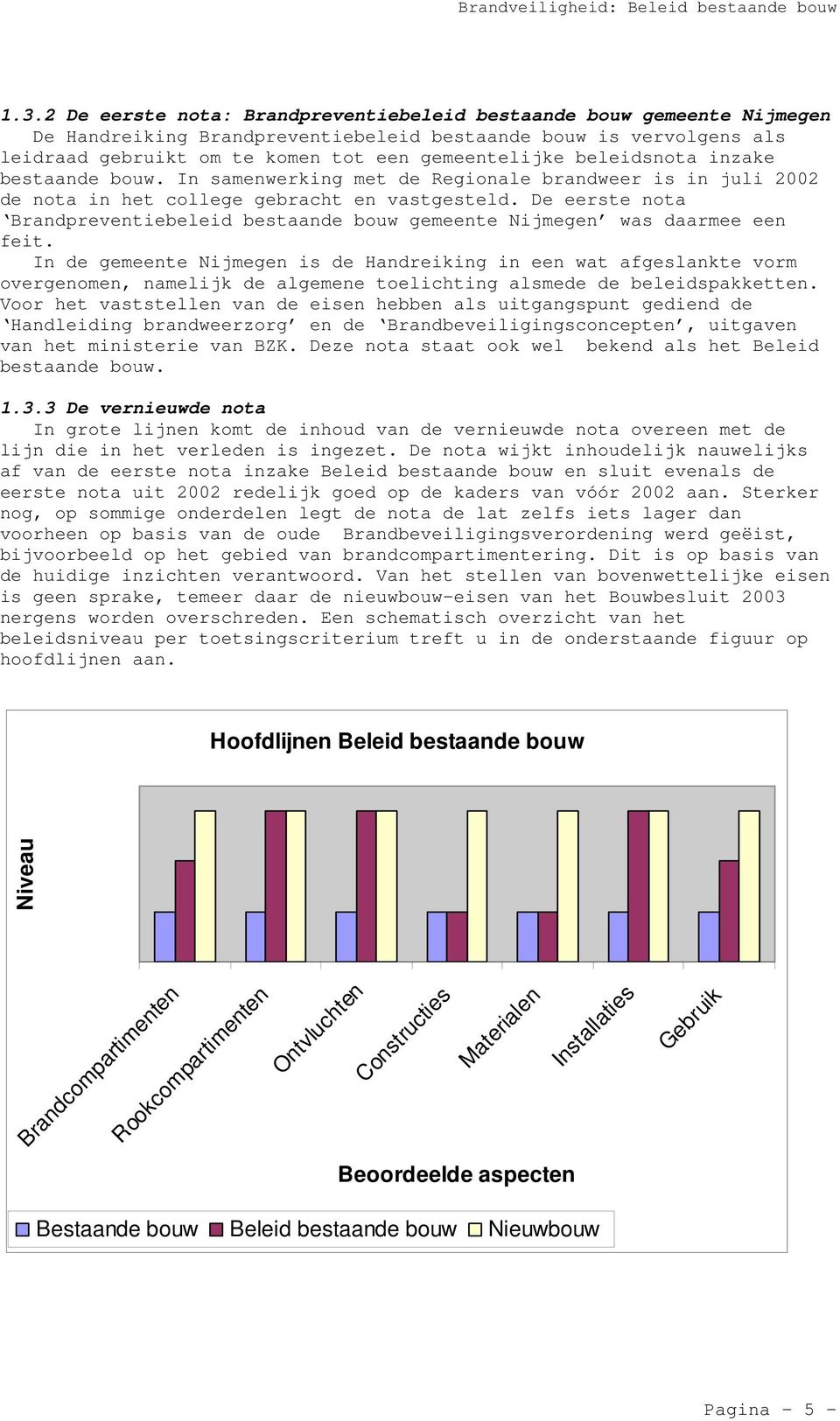 De eerste nota Brandpreventiebeleid bestaande bouw gemeente Nijmegen was daarmee een feit.