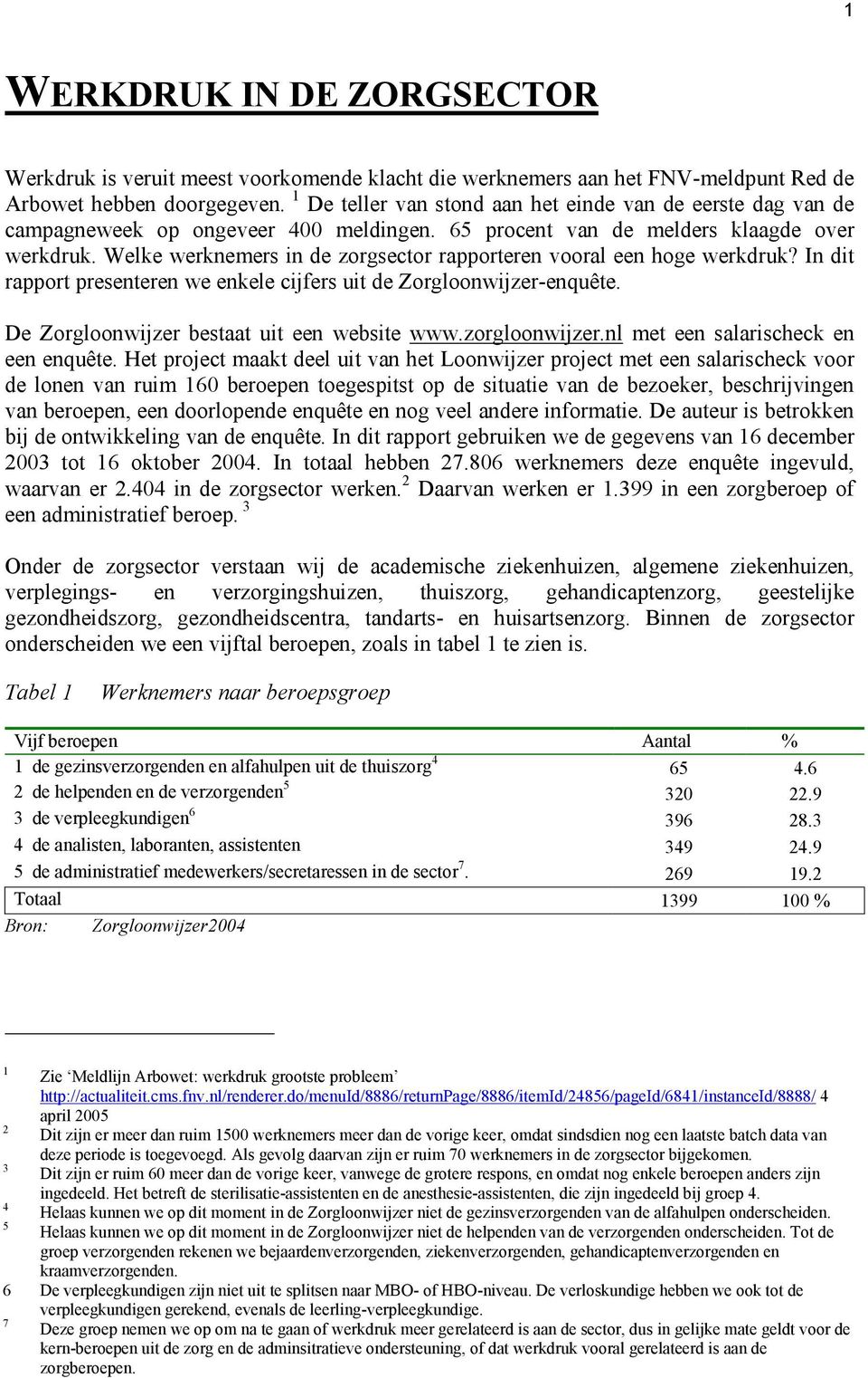 Welke werknemers in de zorgsector rapporteren vooral een hoge werkdruk? In dit rapport presenteren we enkele cijfers uit de Zorgloonwijzer-enquête. De Zorgloonwijzer bestaat uit een website www.