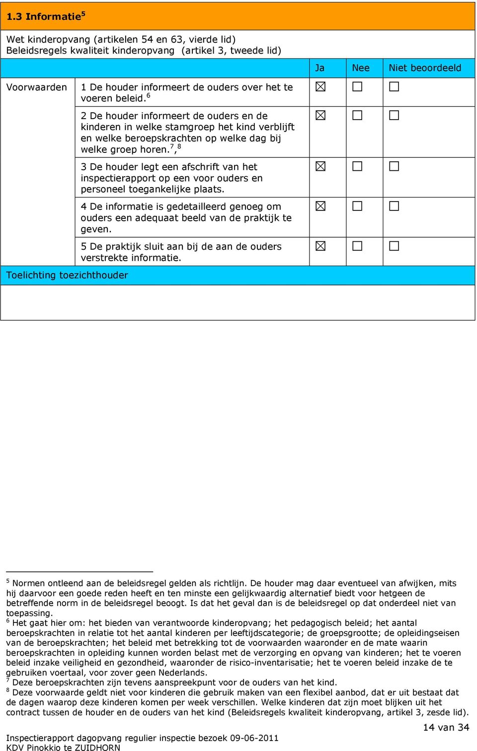 7, 8 3 De houder legt een afschrift van het inspectierapport op een voor ouders en personeel toegankelijke plaats.