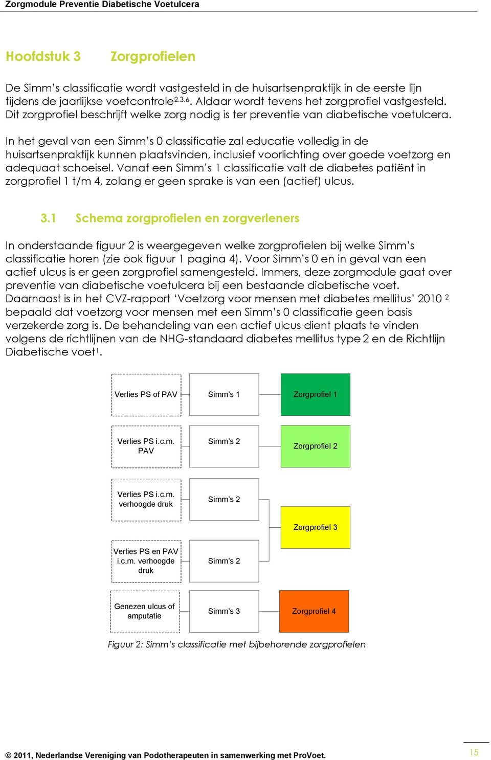 In het geval van een Simm s 0 classificatie zal educatie volledig in de huisartsenpraktijk kunnen plaatsvinden, inclusief voorlichting over goede voetzorg en adequaat schoeisel.