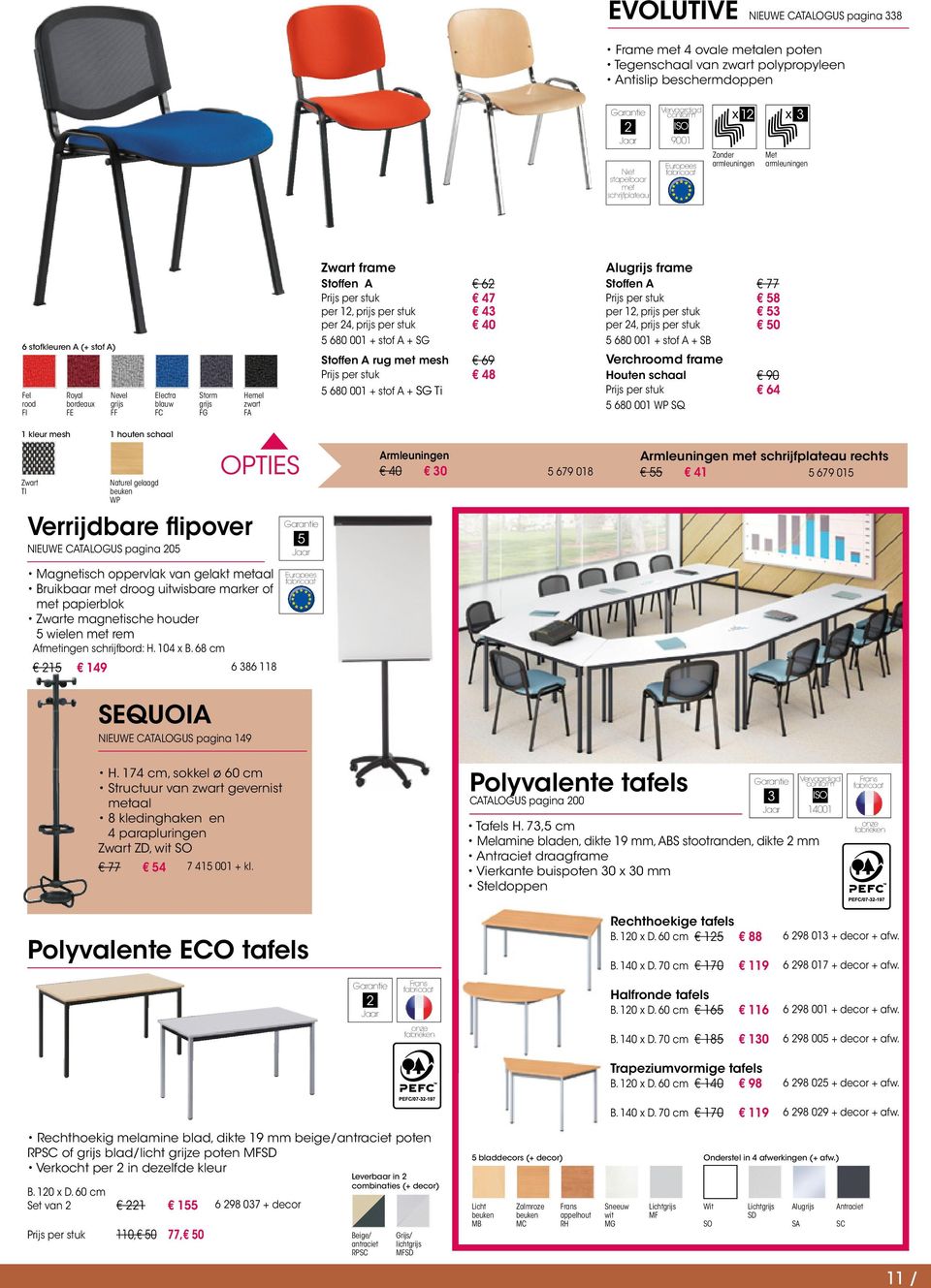 per stuk 43 per 4, prijs per stuk 40 680 001 + stof A + SG Stoffen A rug met mesh 69 Prijs per stuk 48 680 001 + stof A + SG Ti frame Stoffen A 77 Prijs per stuk 8 per 1, prijs per stuk 3 per 4,