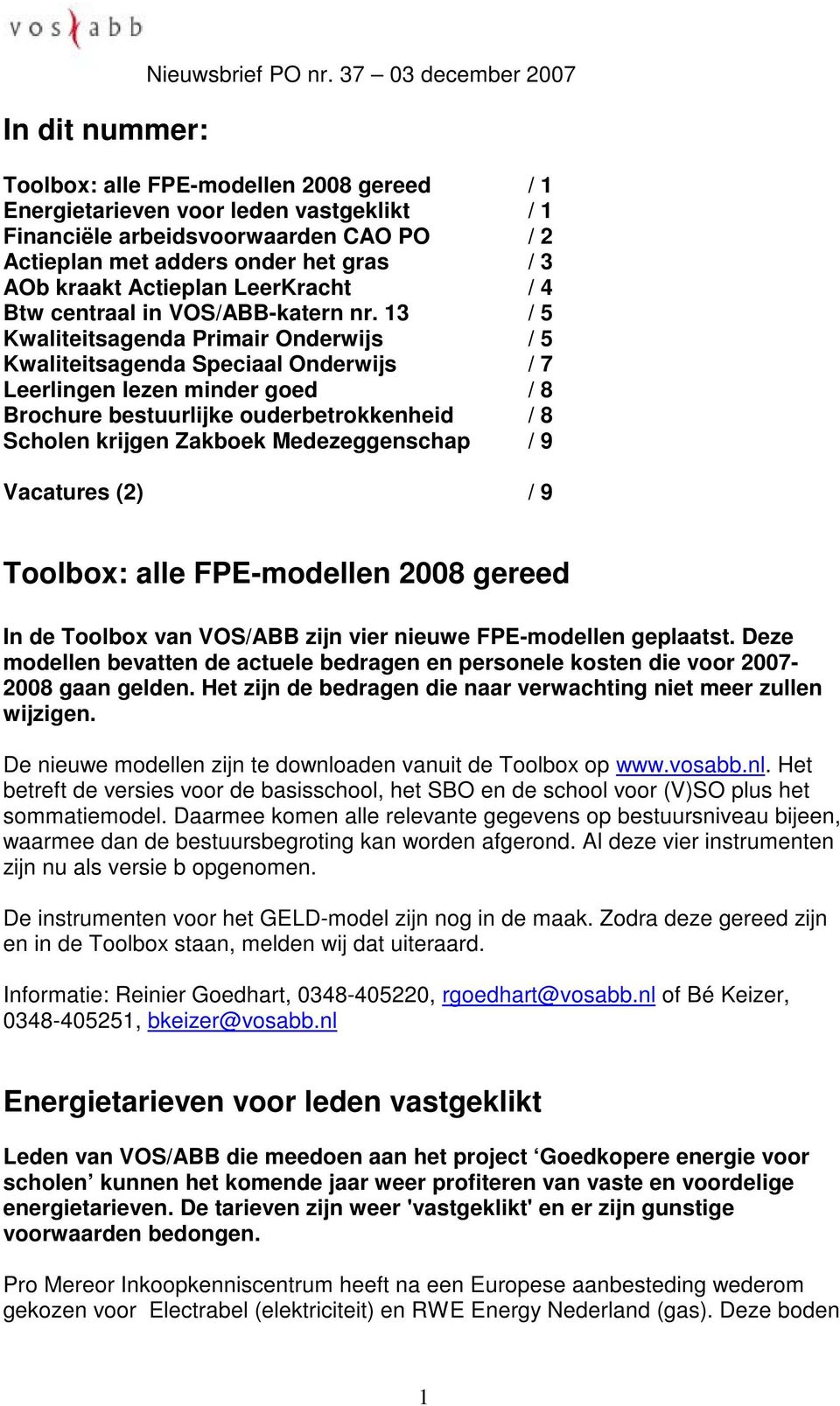 Actieplan LeerKracht / 4 Btw centraal in VOS/ABB-katern nr.