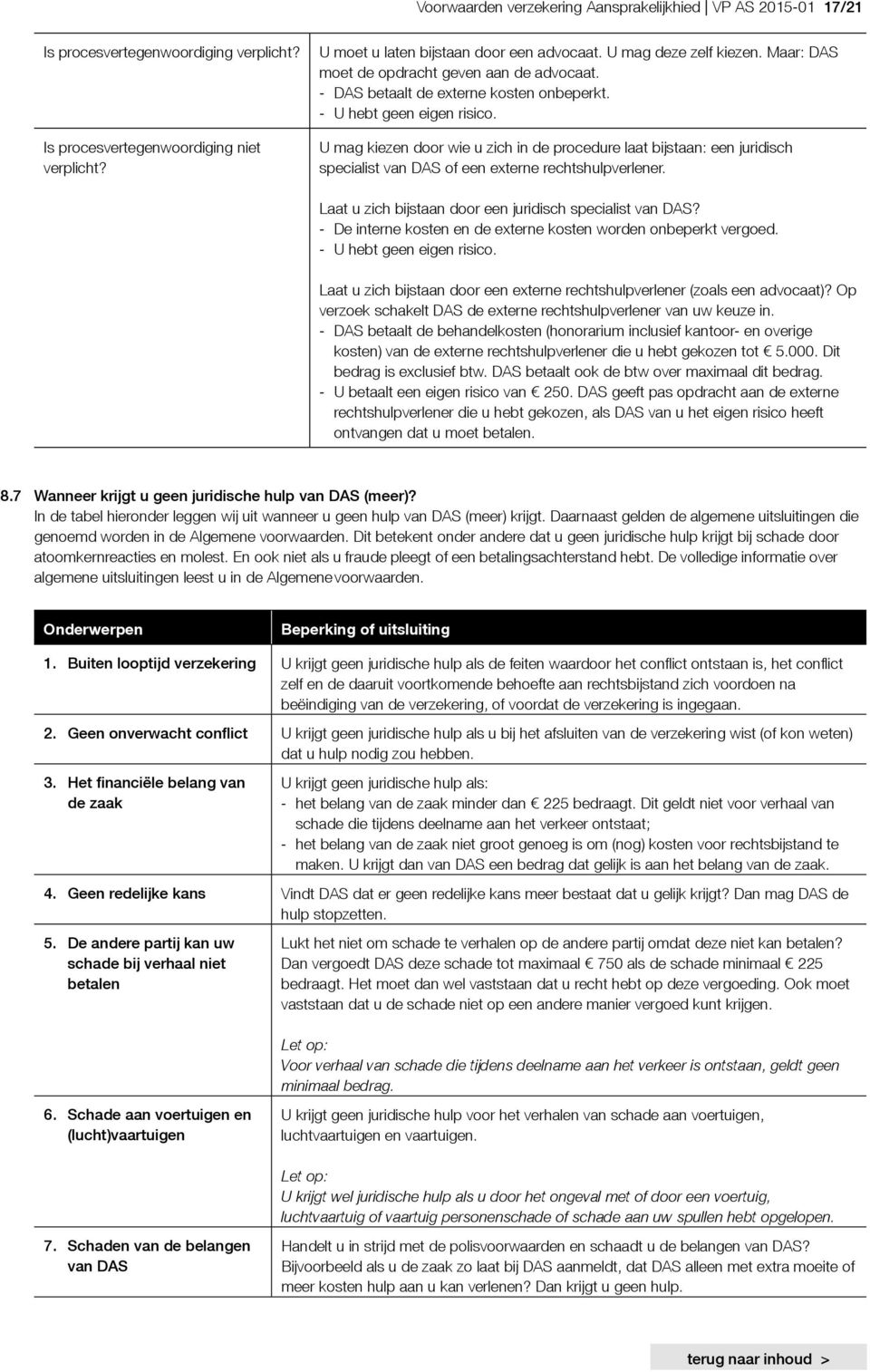 U mag kiezen door wie u zich in de procedure laat bijstaan: een juridisch specialist van DAS of een externe rechtshulpverlener. Laat u zich bijstaan door een juridisch specialist van DAS?