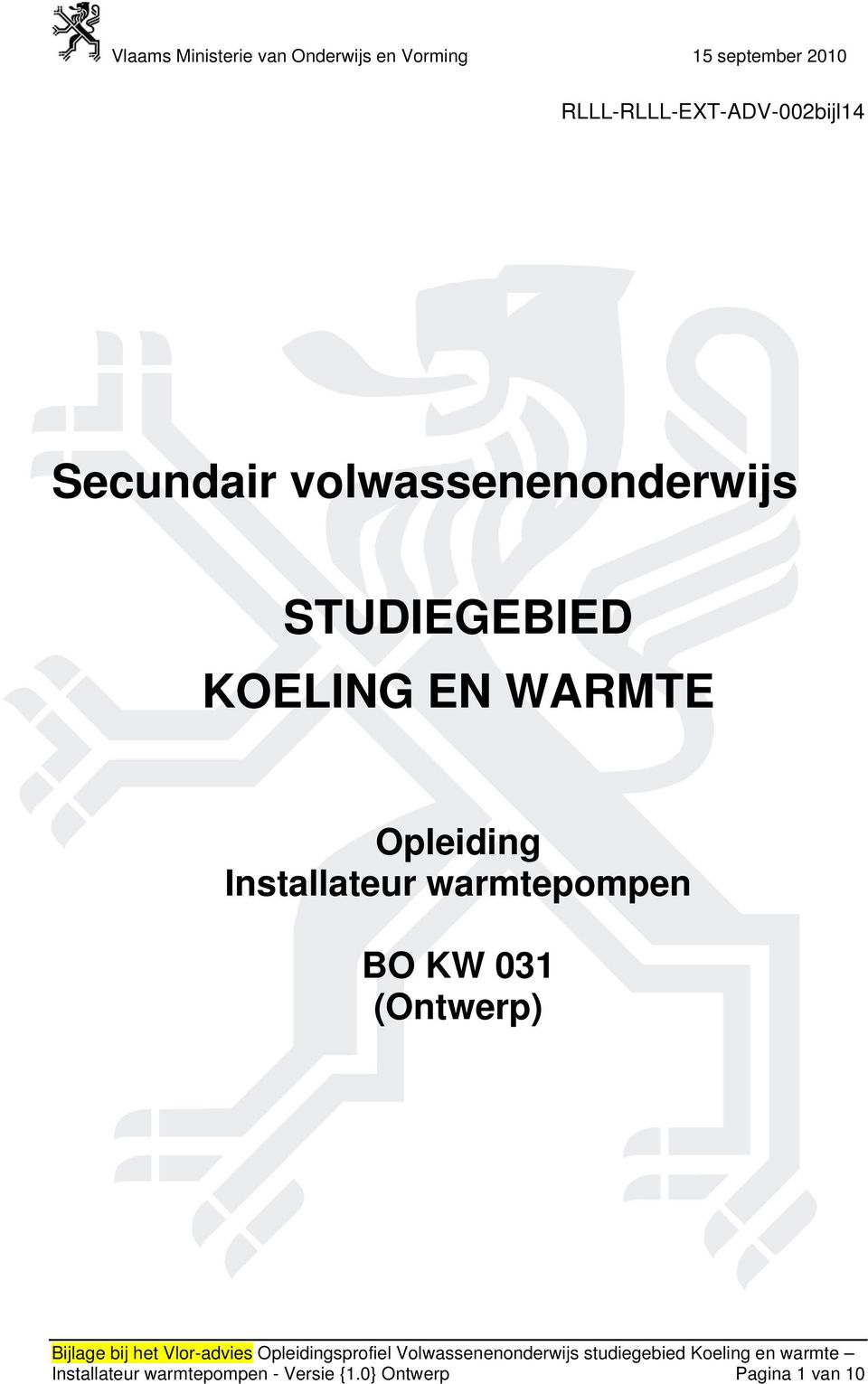 Opleiding Installateur warmtepompen BO KW 031
