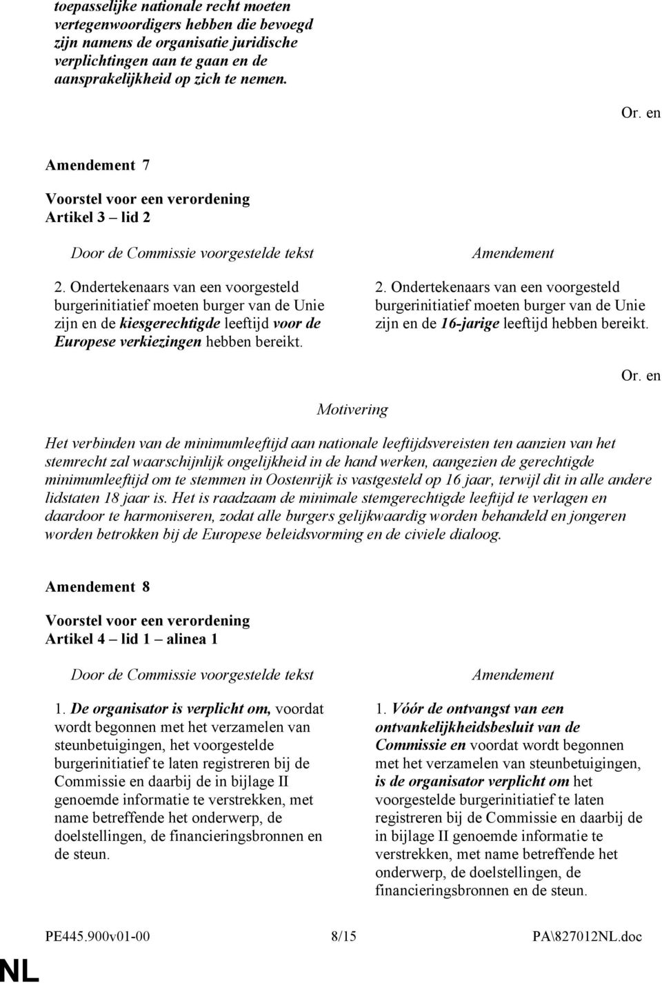 Het verbinden van de minimumleeftijd aan nationale leeftijdsvereisten ten aanzien van het stemrecht zal waarschijnlijk ongelijkheid in de hand werken, aangezien de gerechtigde minimumleeftijd om te