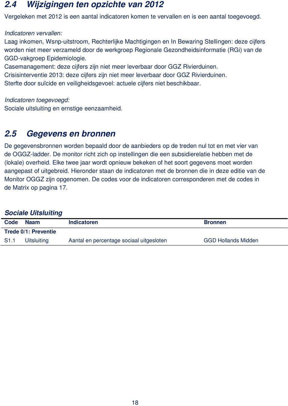 (RGi) van de GGD-vakgroep Epidemiologie. Casemanagement: deze cijfers zijn niet meer leverbaar door GGZ Rivierduinen.