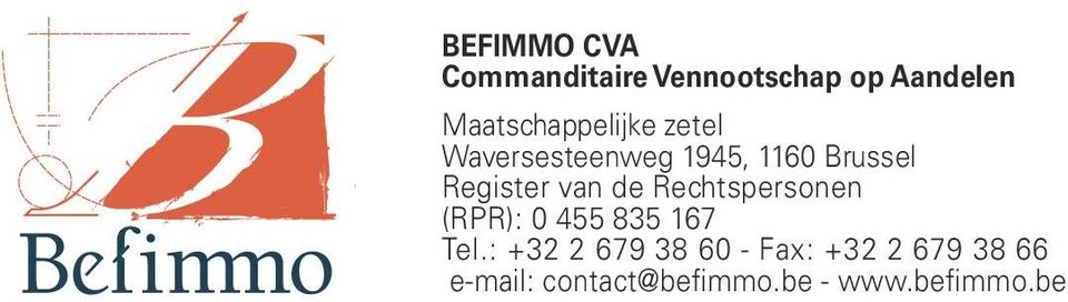 Register van de Rechtspersonen (RPR): 0 455 835 167 Tel.