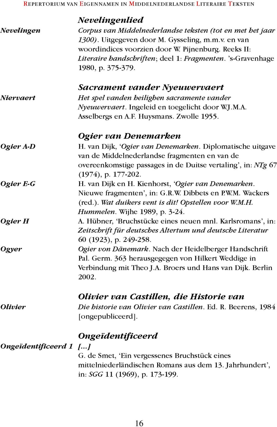 Ingeleid en toegelicht door W.J.M.A. Asselbergs en A.F. Huysmans. Zwolle 1955. Ogier van Denemarken H. van Dijk, Ogier van Denemarken.