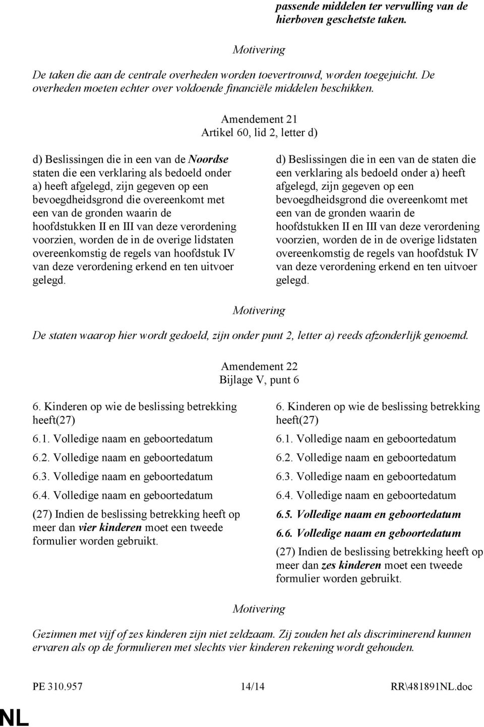 Amendement 21 Artikel 60, lid 2, letter d) d) Beslissingen die in een van de Noordse staten die een verklaring als bedoeld onder a) heeft afgelegd, zijn gegeven op een bevoegdheidsgrond die