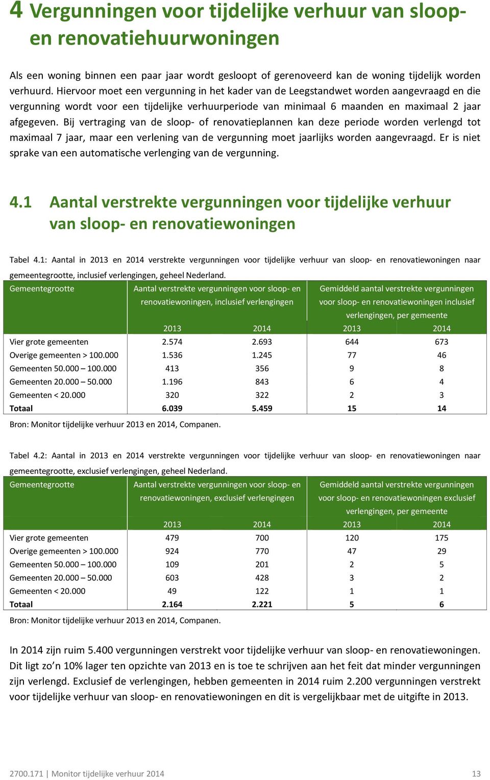 Bij vertraging van de sloop- of renovatieplannen kan deze periode worden verlengd tot maximaal 7 jaar, maar een verlening van de vergunning moet jaarlijks worden aangevraagd.