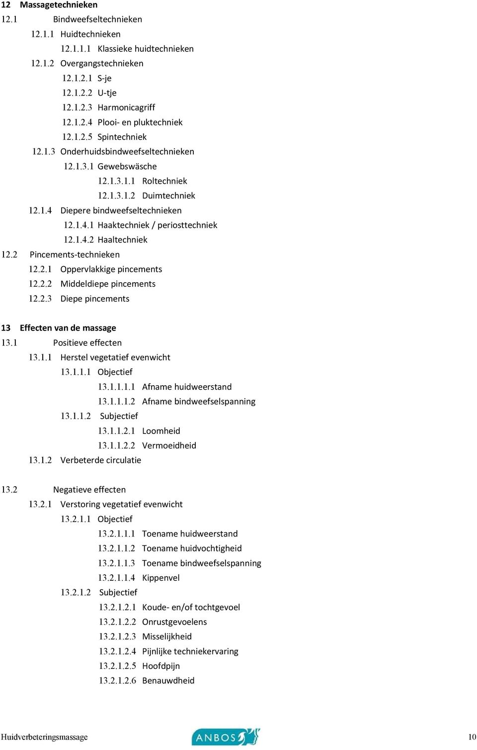 1.4.2 Haaltechniek 12.2 Pincements-technieken 12.2.1 Oppervlakkige pincements 12.2.2 Middeldiepe pincements 12.2.3 Diepe pincements 13 Effecten van de massage 13.1 Positieve effecten 13.1.1 Herstel vegetatief evenwicht 13.