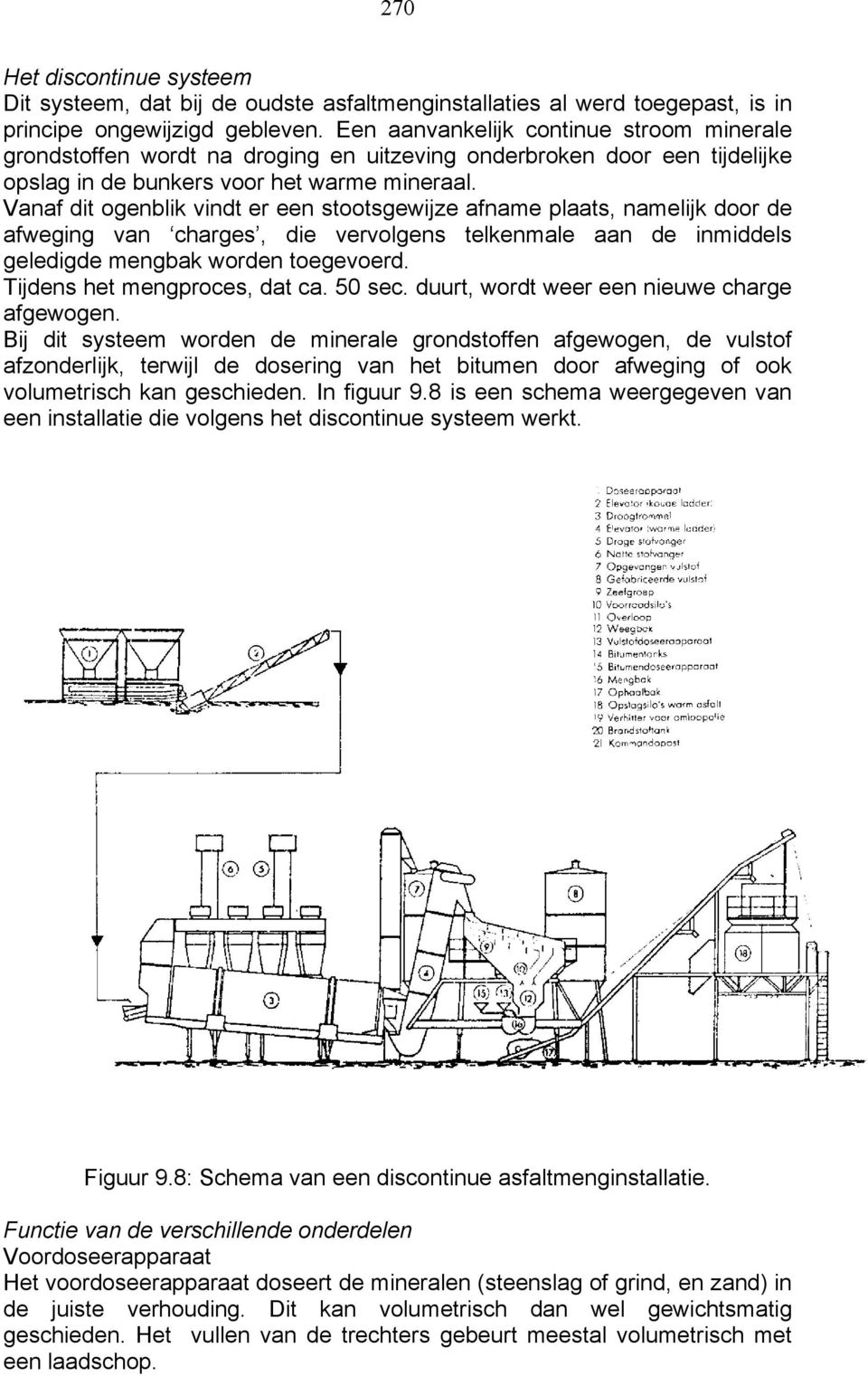 Vanaf dit ogenblik vindt er een stootsgewijze afname plaats, namelijk door de afweging van charges, die vervolgens telkenmale aan de inmiddels geledigde mengbak worden toegevoerd.