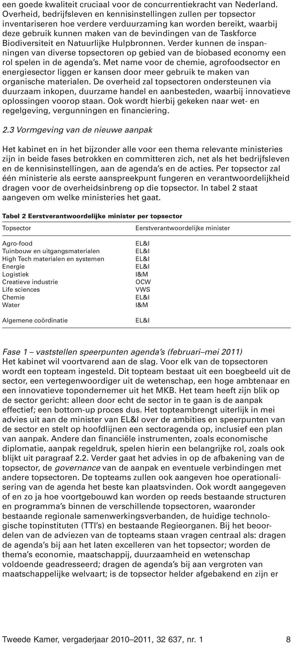 Biodiversiteit en Natuurlijke Hulpbronnen. Verder kunnen de inspanningen van diverse topsectoren op gebied van de biobased economy een rol spelen in de agenda s.