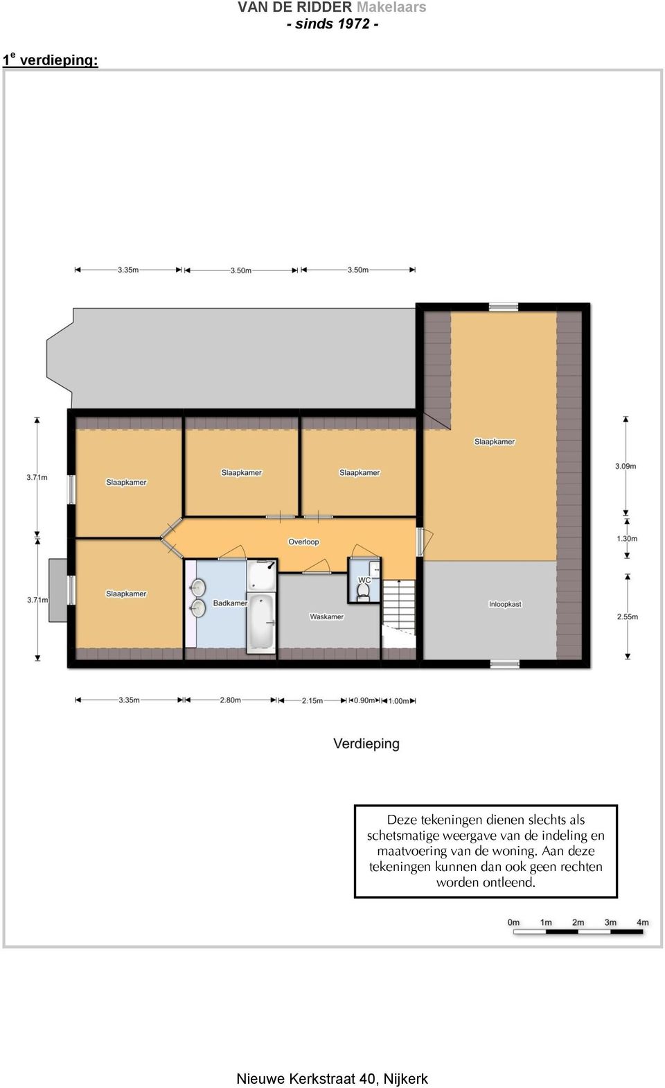 indeling en maatvoering van de woning.