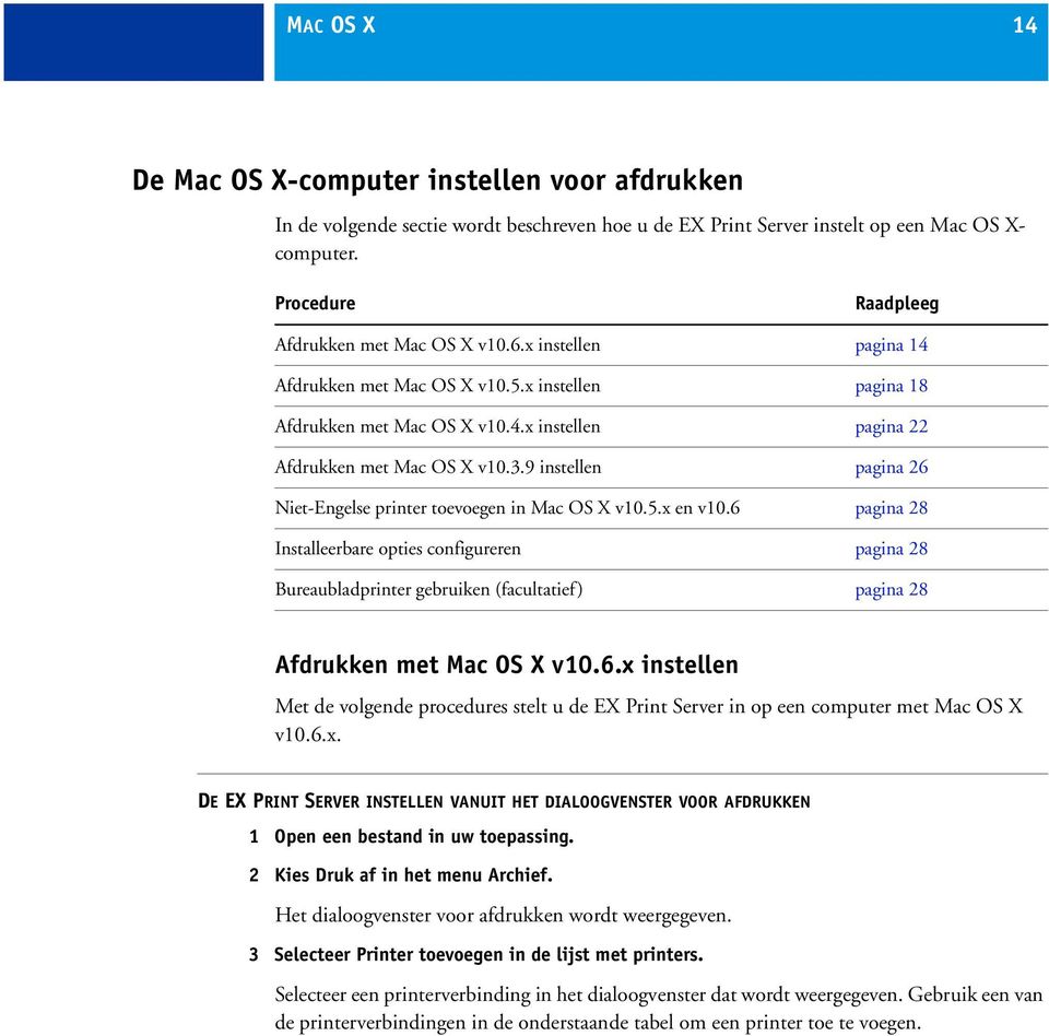 3.9 instellen pagina 26 Niet-Engelse printer toevoegen in Mac OS X v10.5.x en v10.