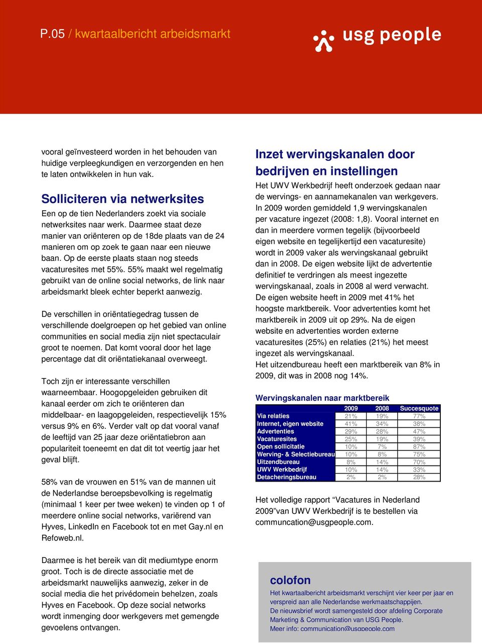 Daarmee staat deze manier van oriënteren op de 18de plaats van de 24 manieren om op zoek te gaan naar een nieuwe baan. Op de eerste plaats staan nog steeds vacaturesites met 55%.