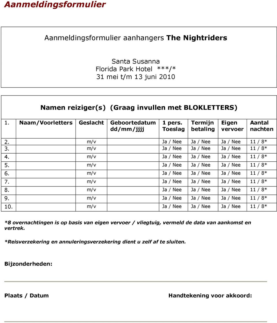 m/v Ja / Nee Ja / Nee Ja / Nee 11 / 8* 5. m/v Ja / Nee Ja / Nee Ja / Nee 11 / 8* 6. m/v Ja / Nee Ja / Nee Ja / Nee 11 / 8* 7. m/v Ja / Nee Ja / Nee Ja / Nee 11 / 8* 8.