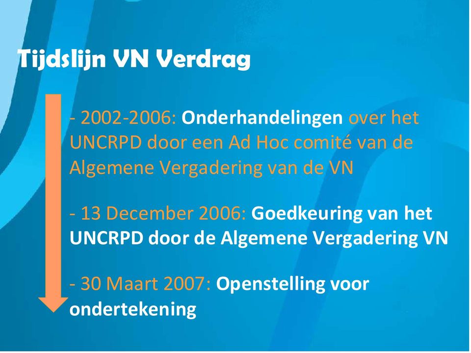 de VN -13 December 2006:Goedkeuring van het UNCRPD door de