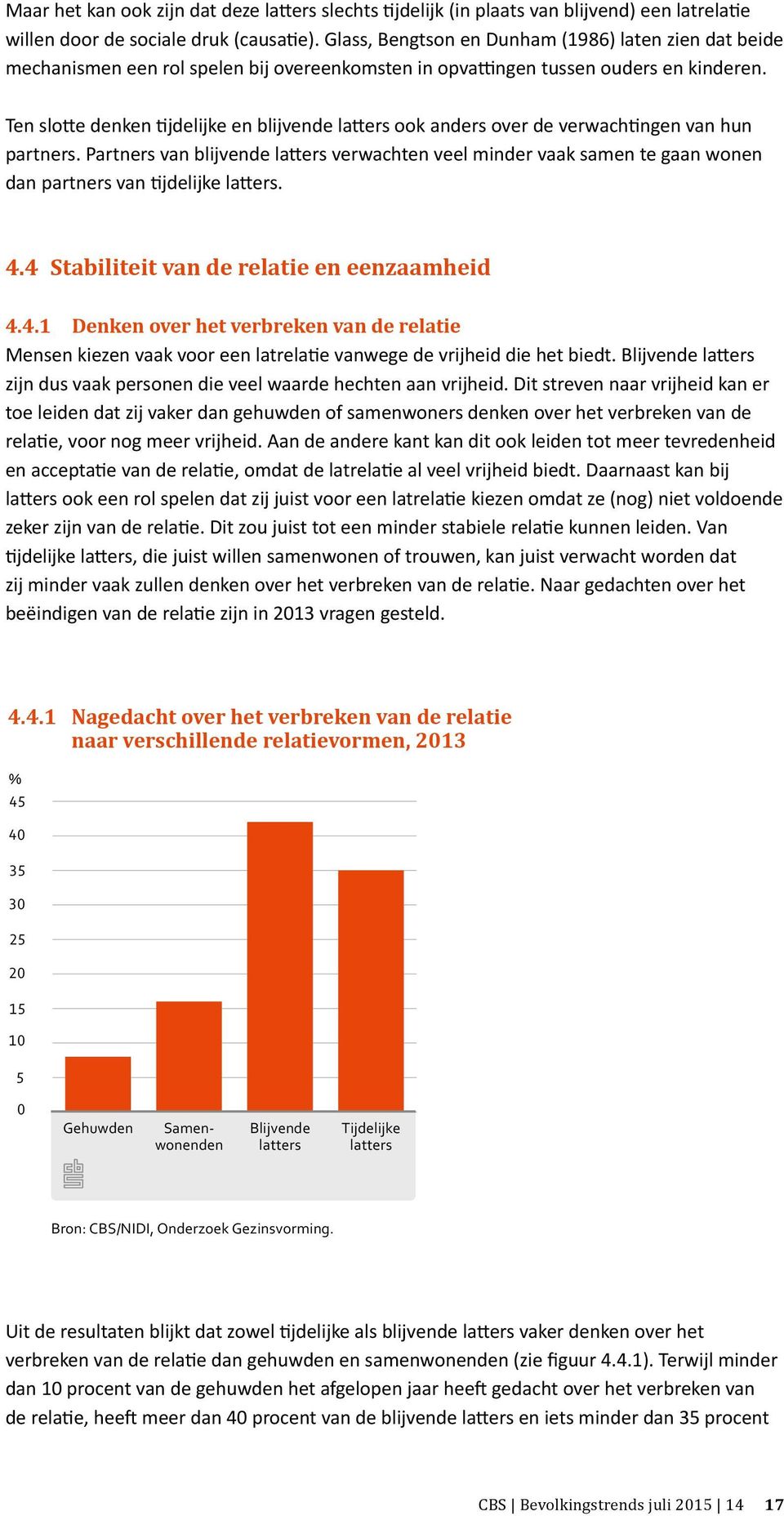 Ten slotte denken tijdelijke en blijvende latters ook anders over de verwachtingen van hun partners.